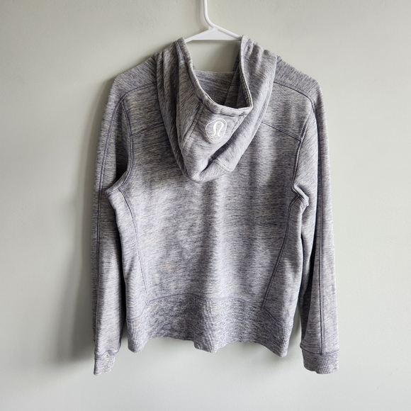 Lululemon Cool & Collected Hooded Sweatshirt Hoodie Heathered Grey Size 8 - Picture 5 of 13